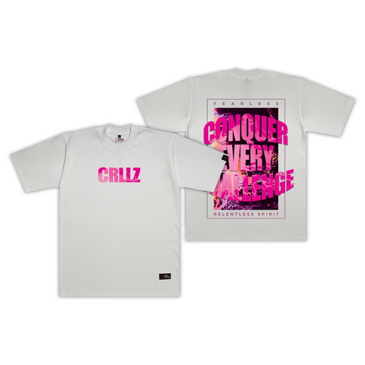 CRLLZ "CONQUER" Graphic Tees in White
