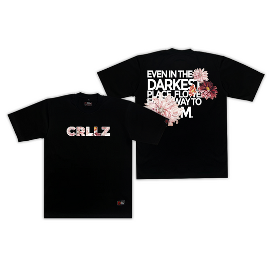 CRLLZ "Bloom" Graphic Tees in Black