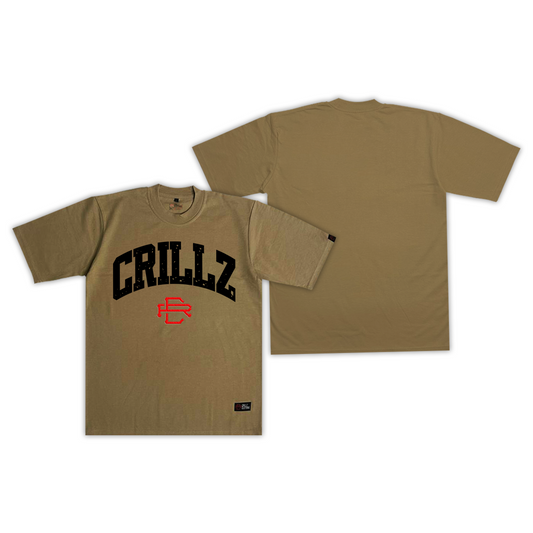 CRLLZ "Athletic" Graphic Tees in Khaki