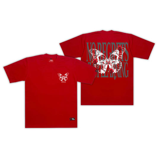 CRLLZ "Butterfly Renaissance" Graphic Tees in Bloody Red