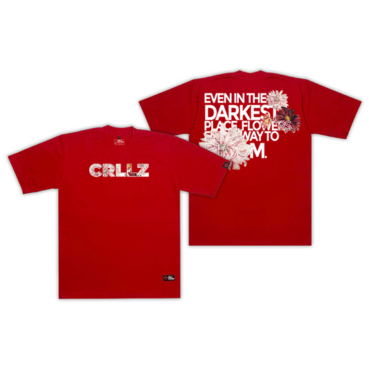 CRLLZ "Bloom" Graphic Tees in Bloody Red